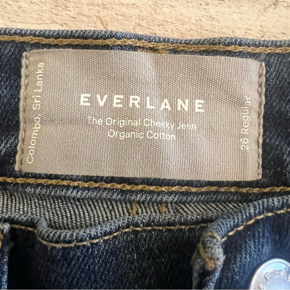 Everlane Original Cheeky Straight Leg Dark Blue Jeans Preppy Classic Size 26 - Picture 4 of 4